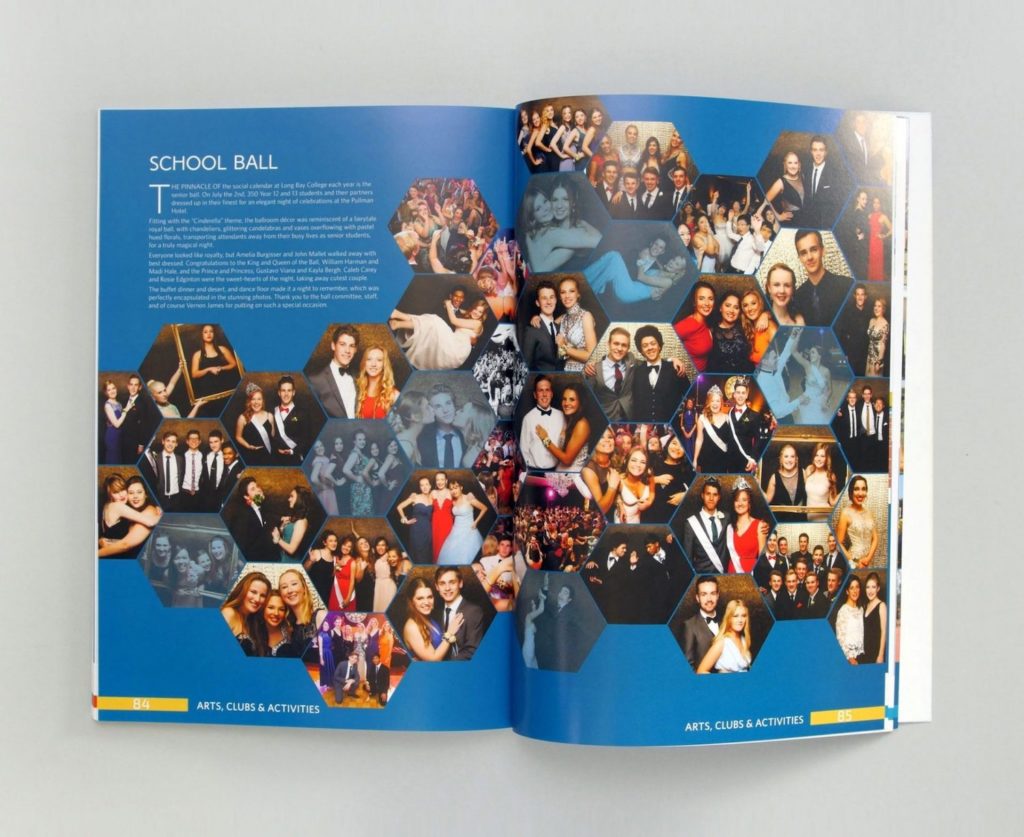 Geometric layout in a yearbook