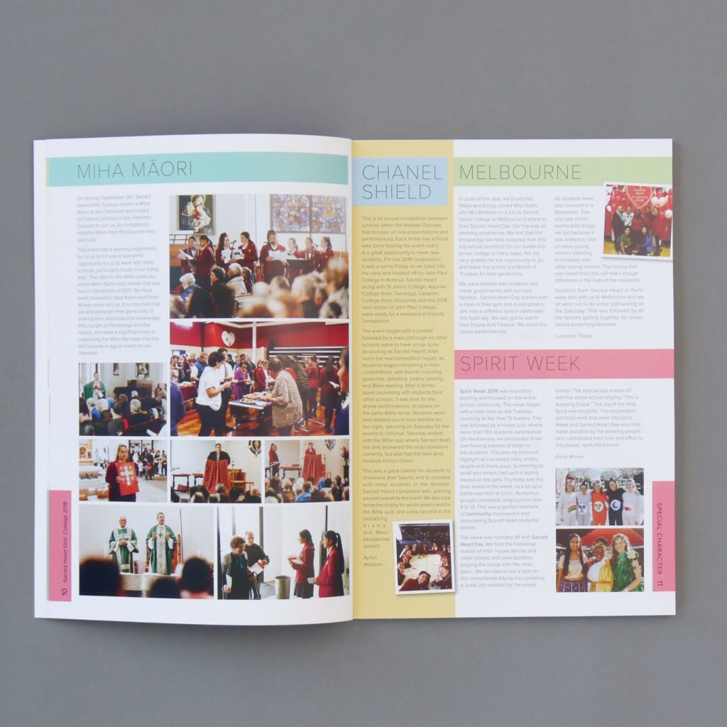 Muted colours in a yearbook