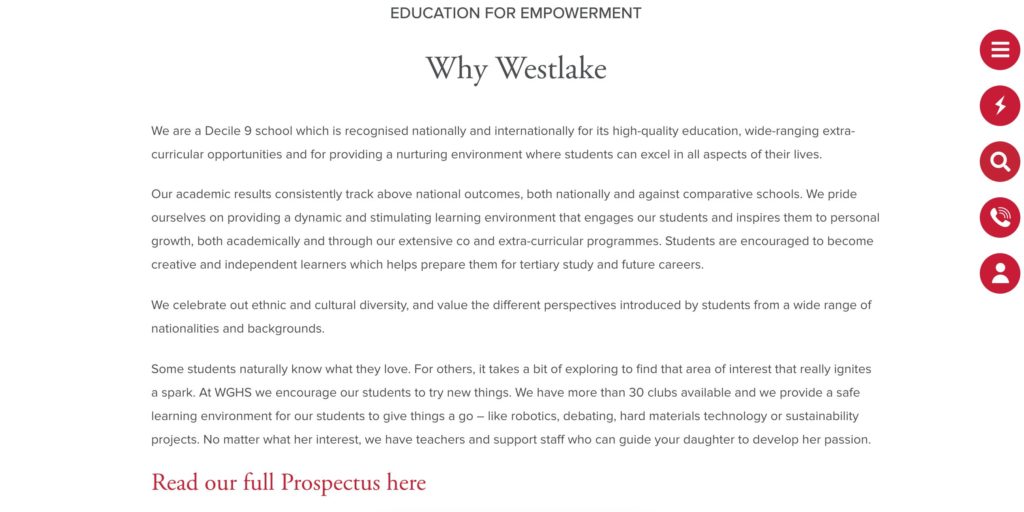 Why Westlake for prospective school students