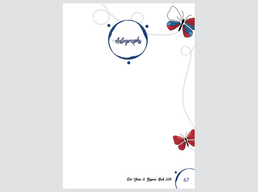 Butterfly autograph page design
