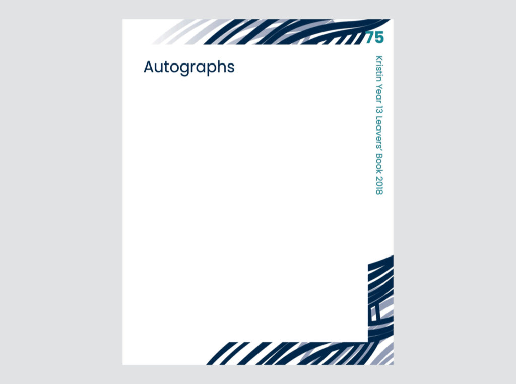 autograph pages blue and white