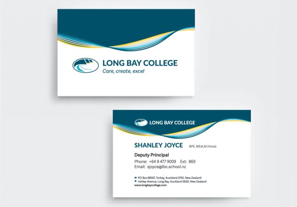School branded business cards