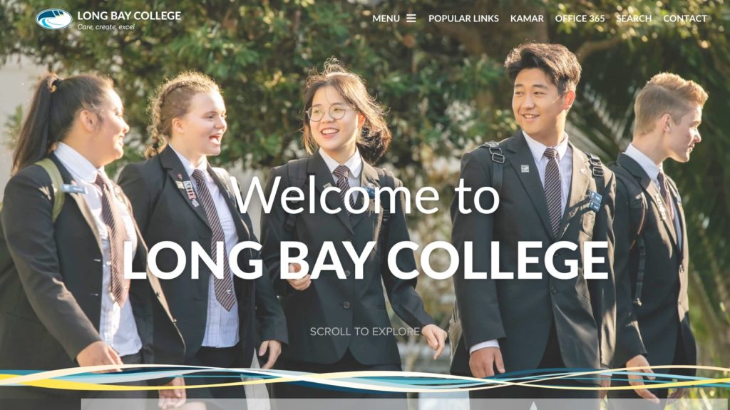 school website homepage