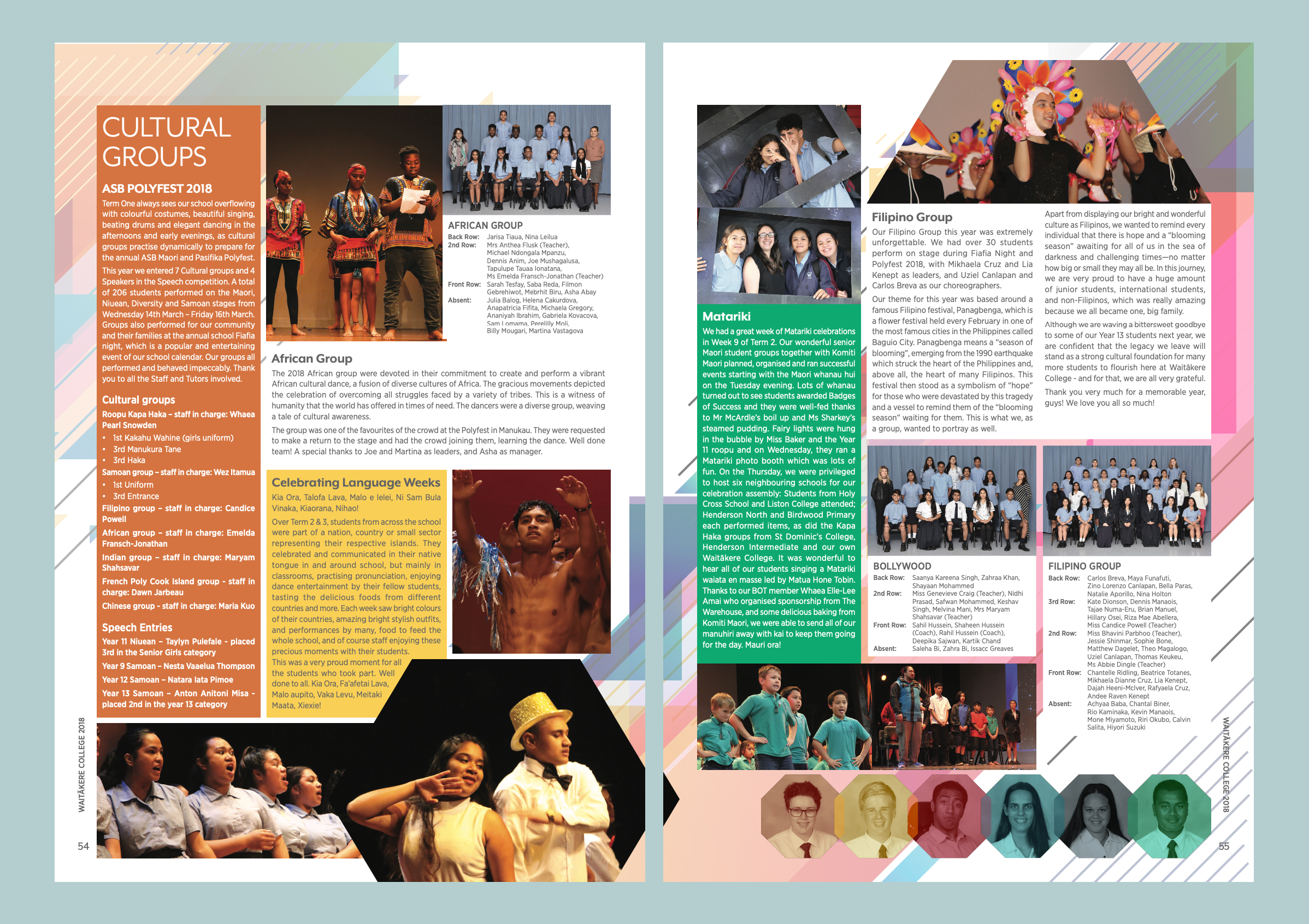 Waitakere College 2018 Yearbook Layout