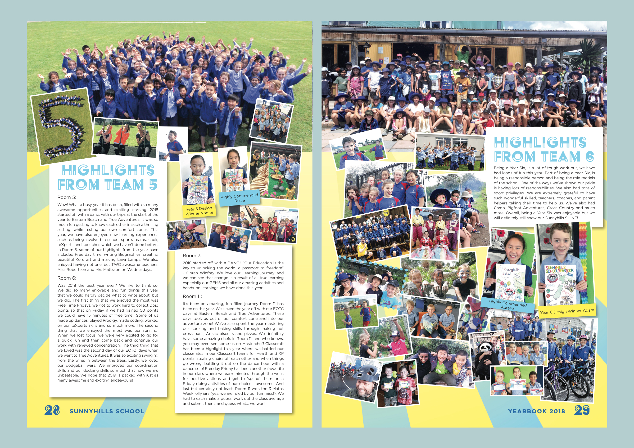 Sunnyhills School Bright Yearbook Design