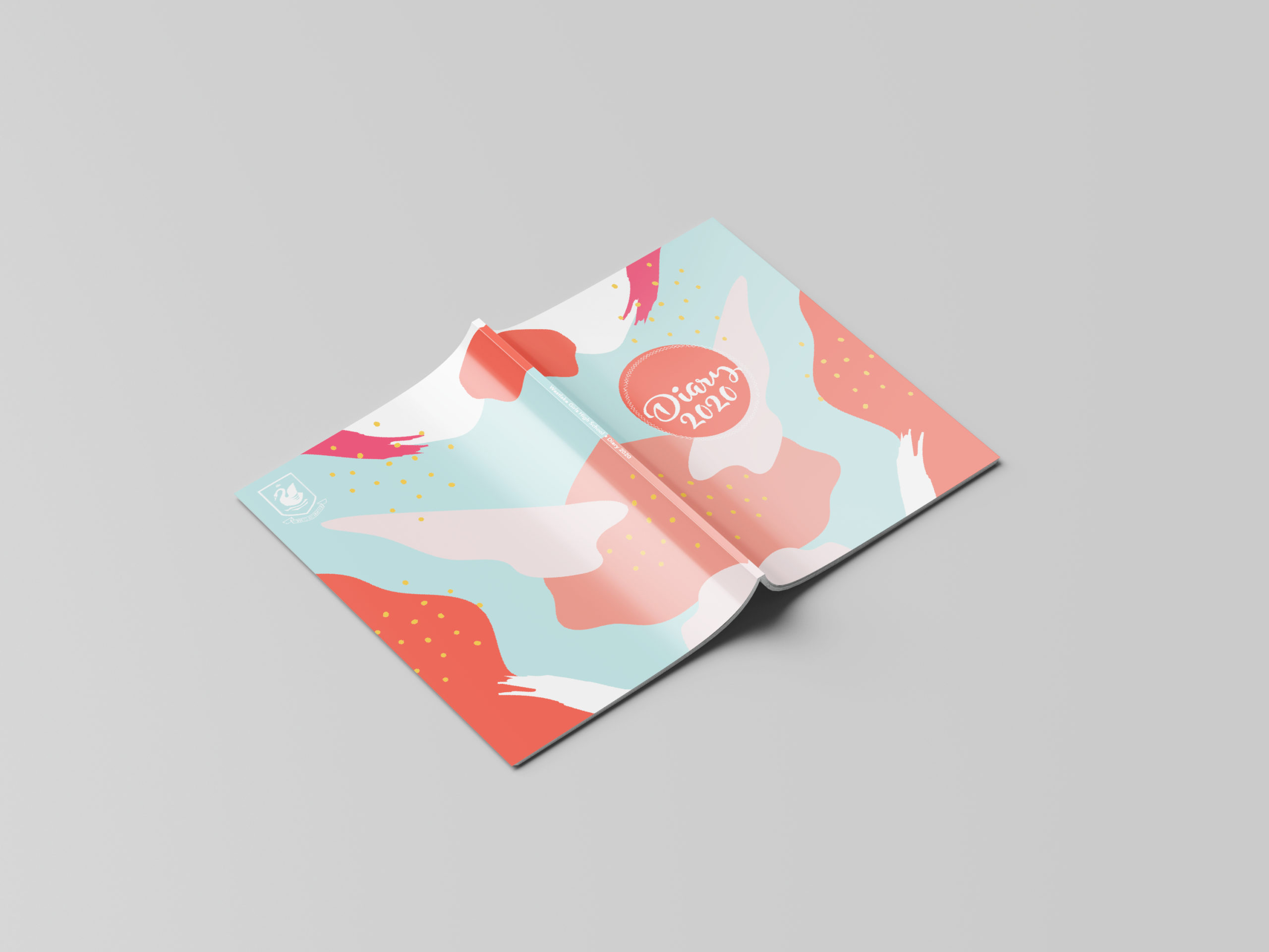 Abstract school diary cover and back
