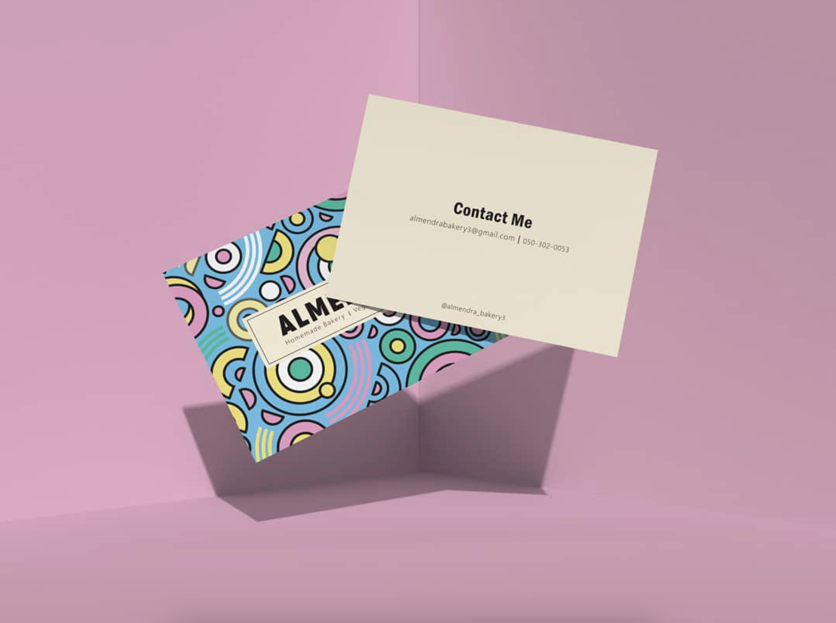 Pastel candy coloured pattern business card