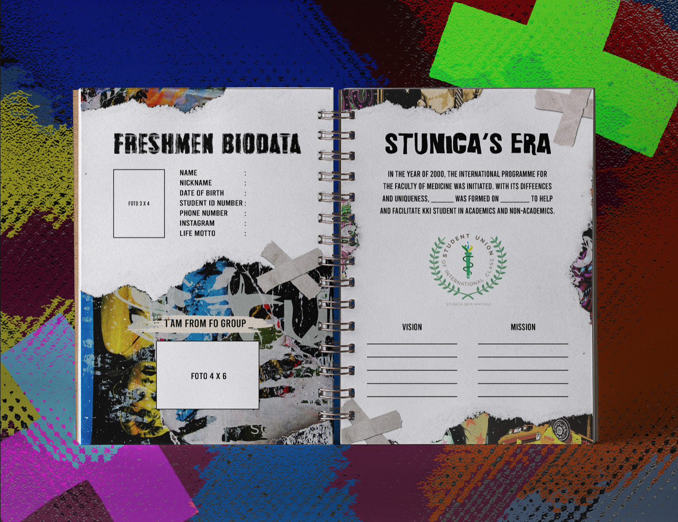 Gritty design overlay student diary