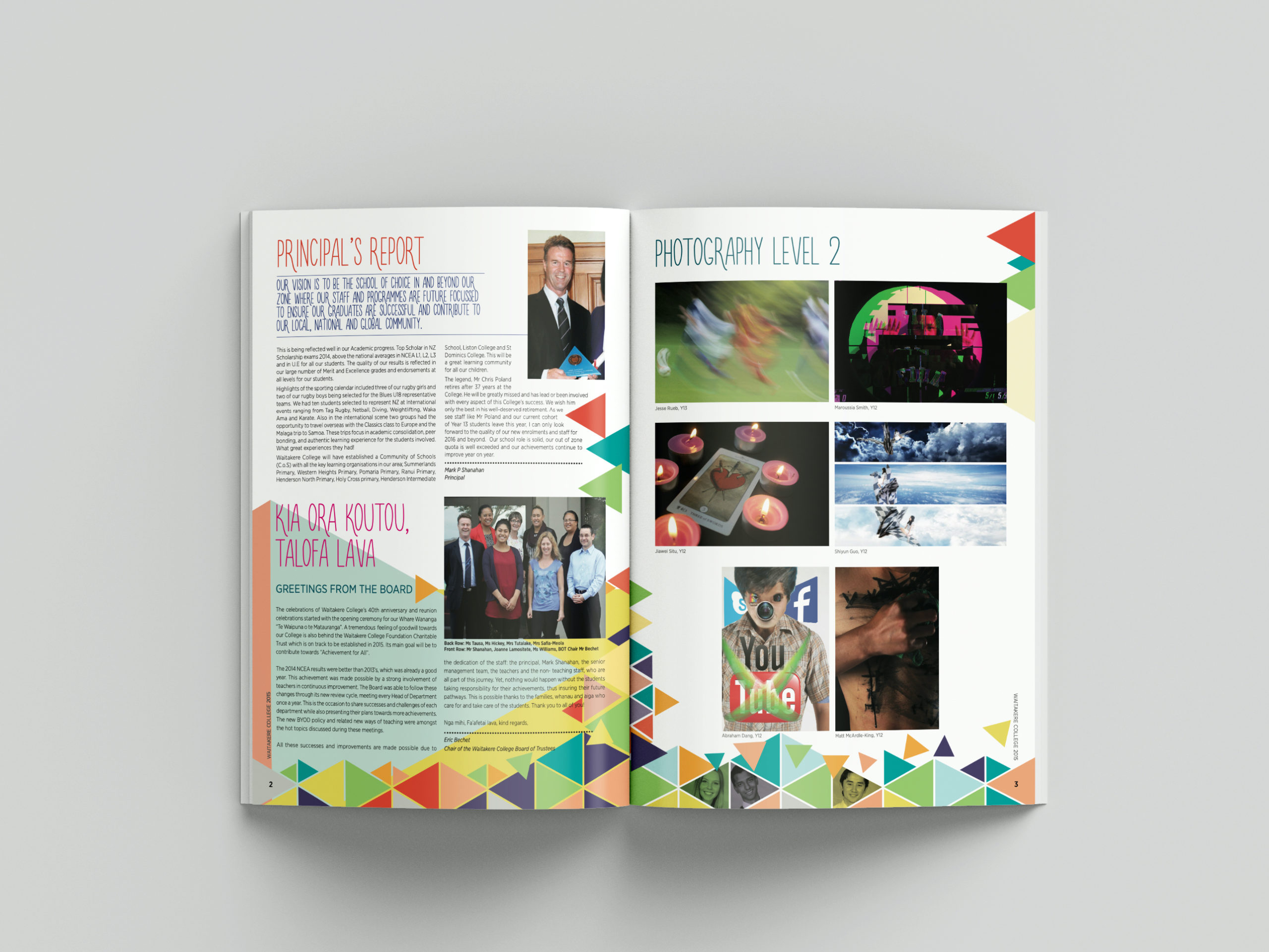 geometric coloured page design