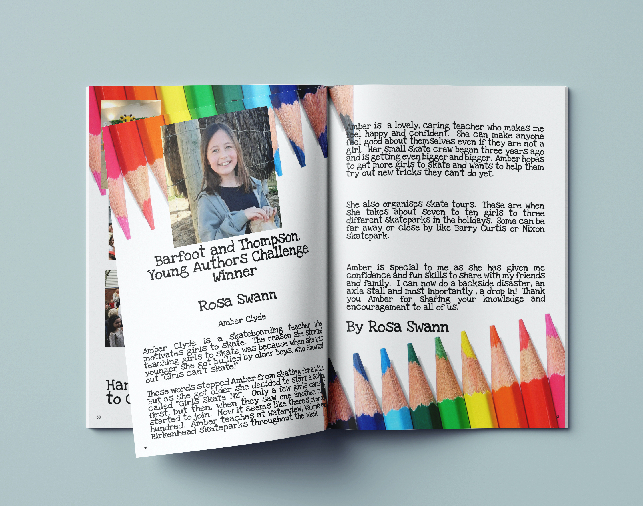 Coloured pencils page motif