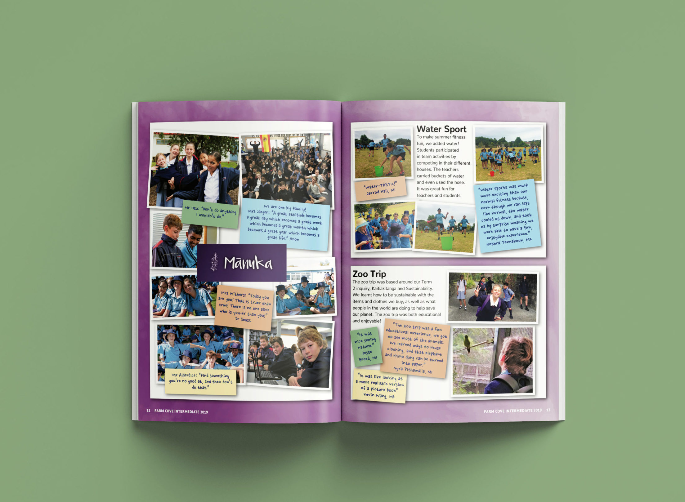 purple yearbook page design