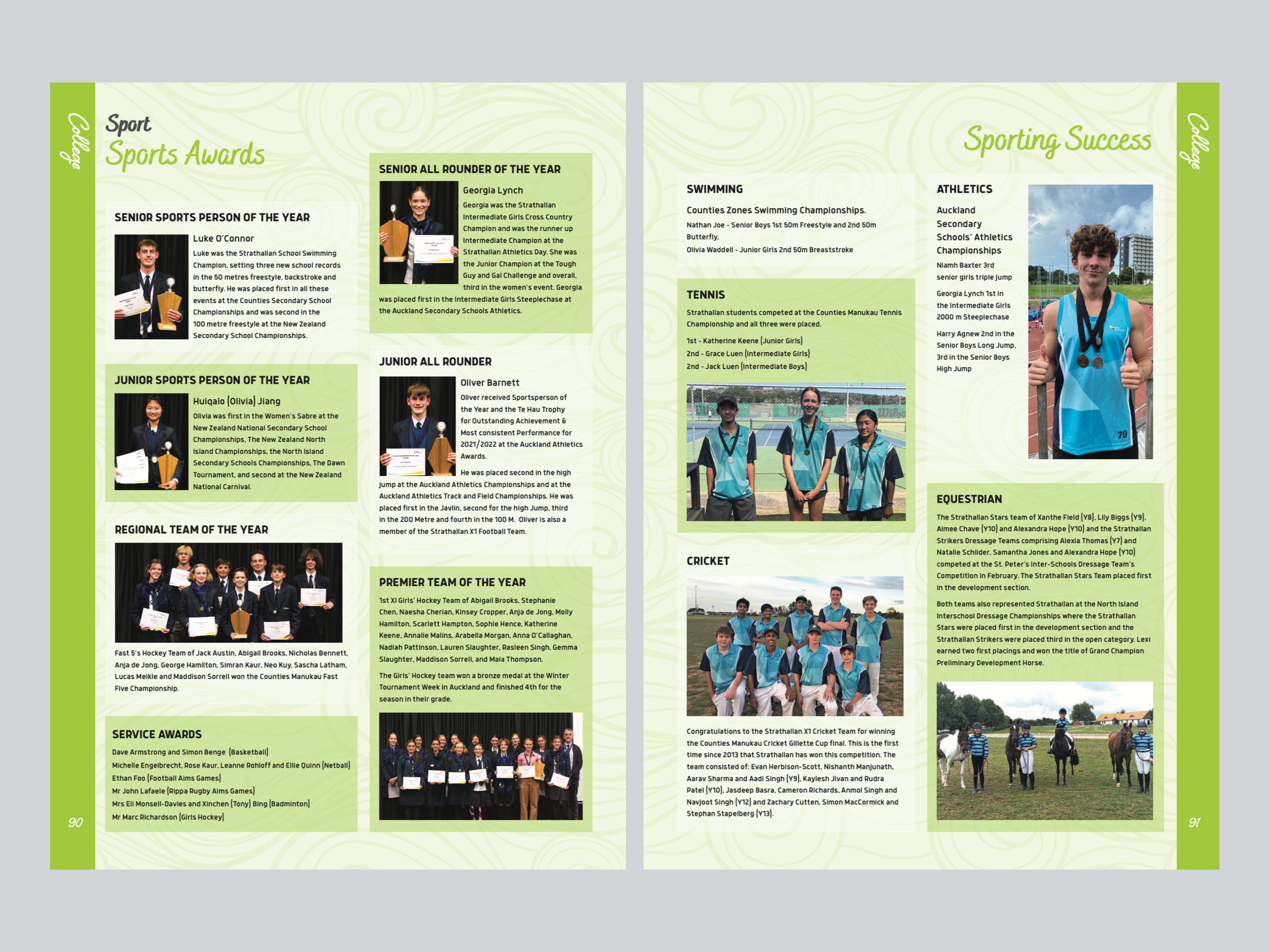 green yearbook page designs