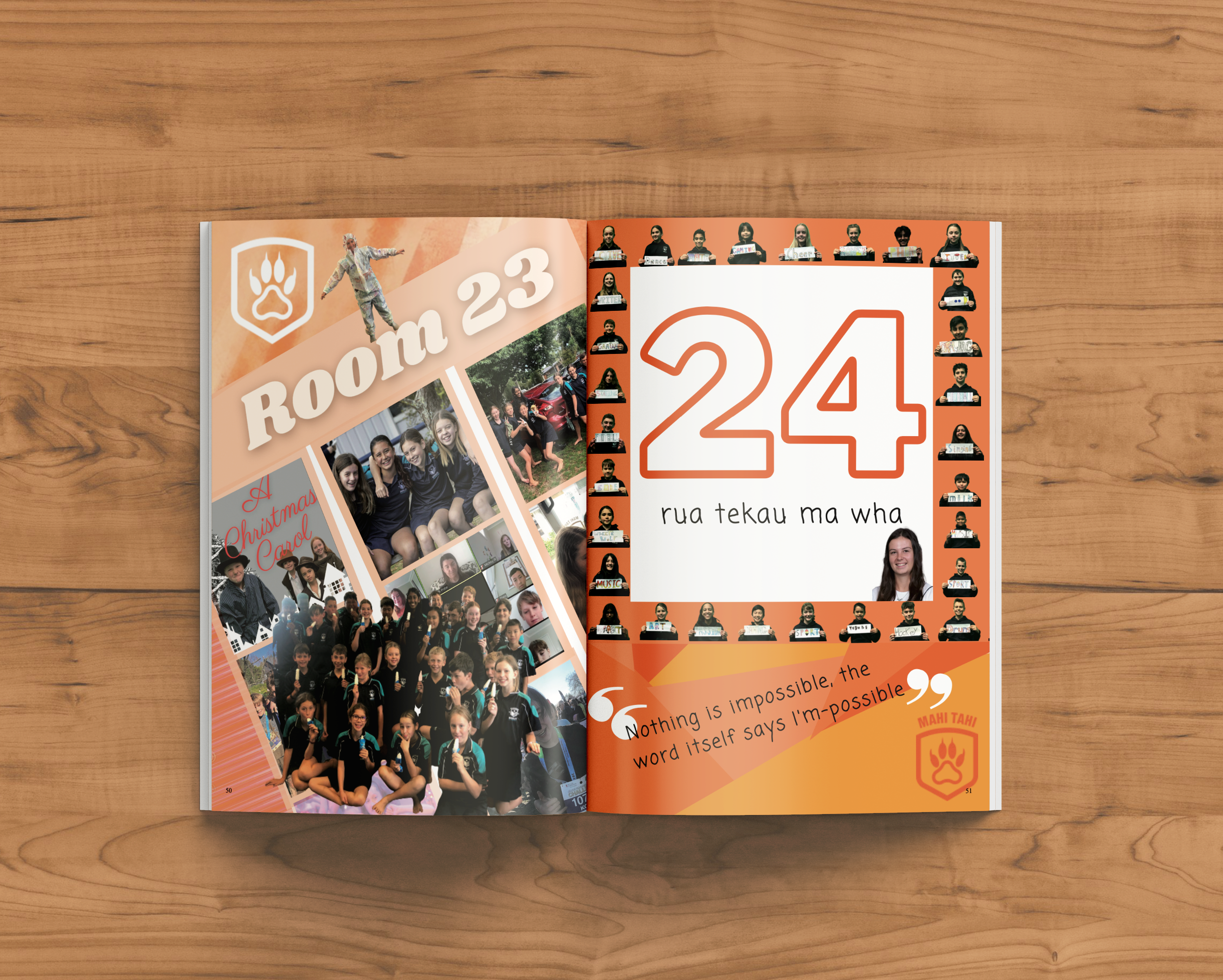 Intermediate school orange yearbooks