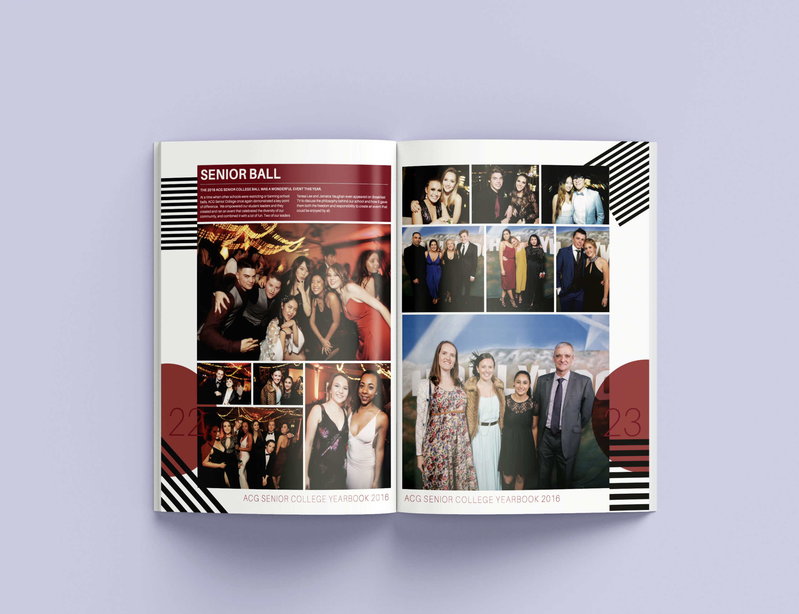 ACG Senior College yearbook page borders