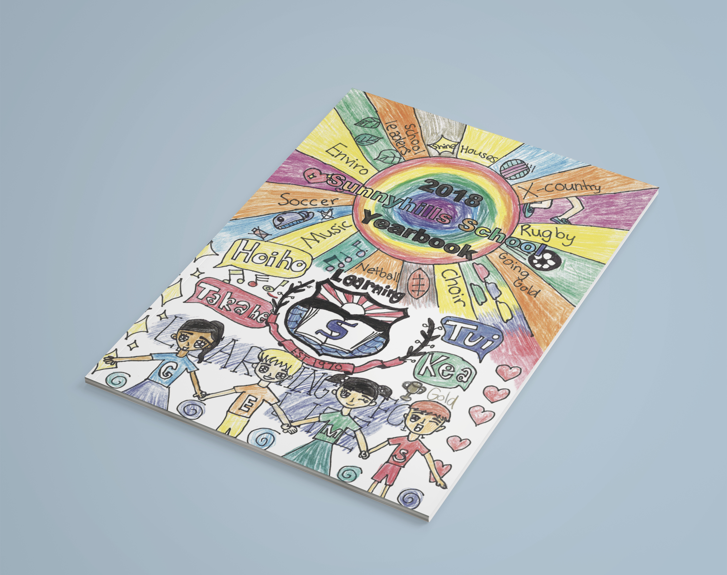 Sunnyhills School primary student art book cover