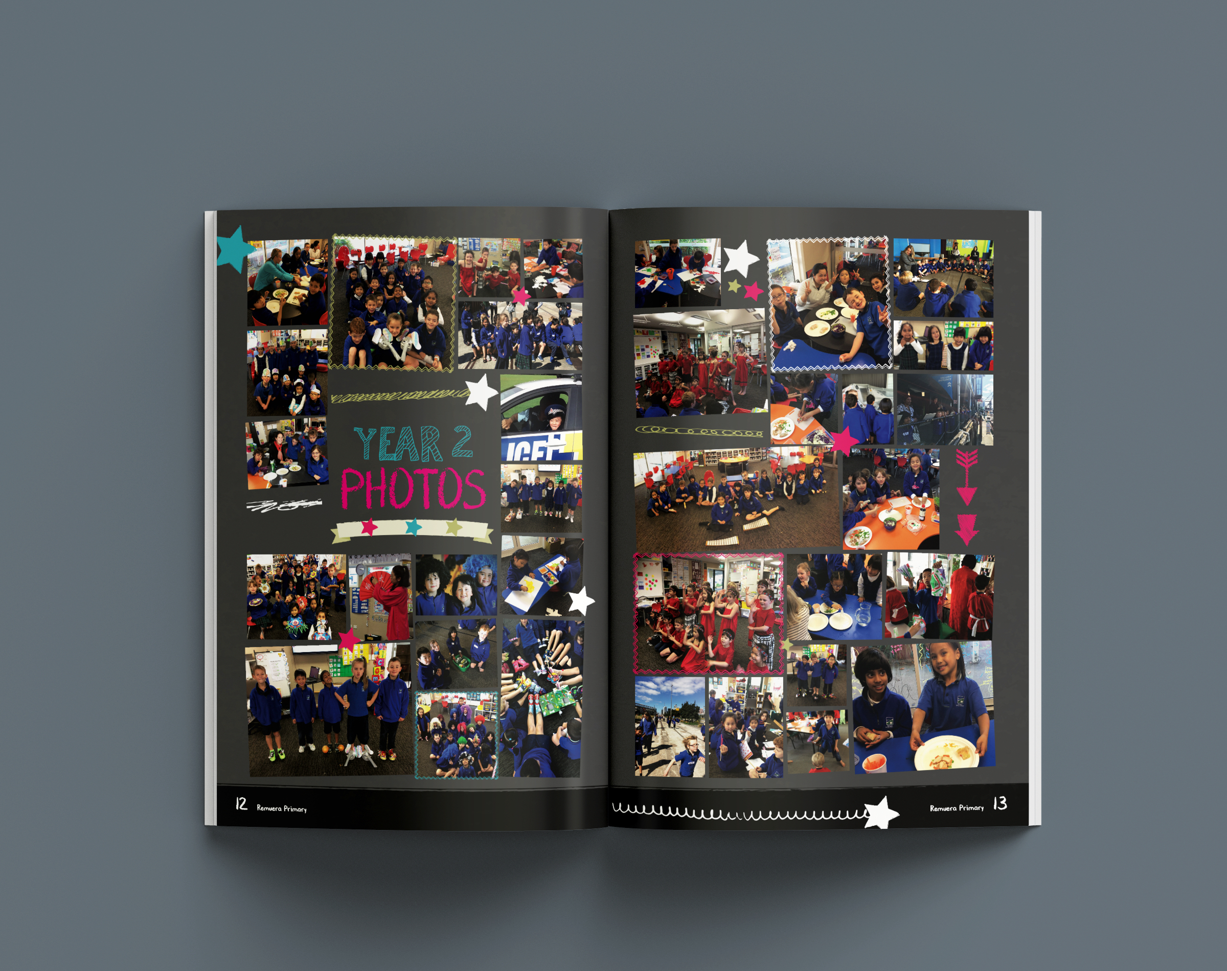 Black yearbook pages