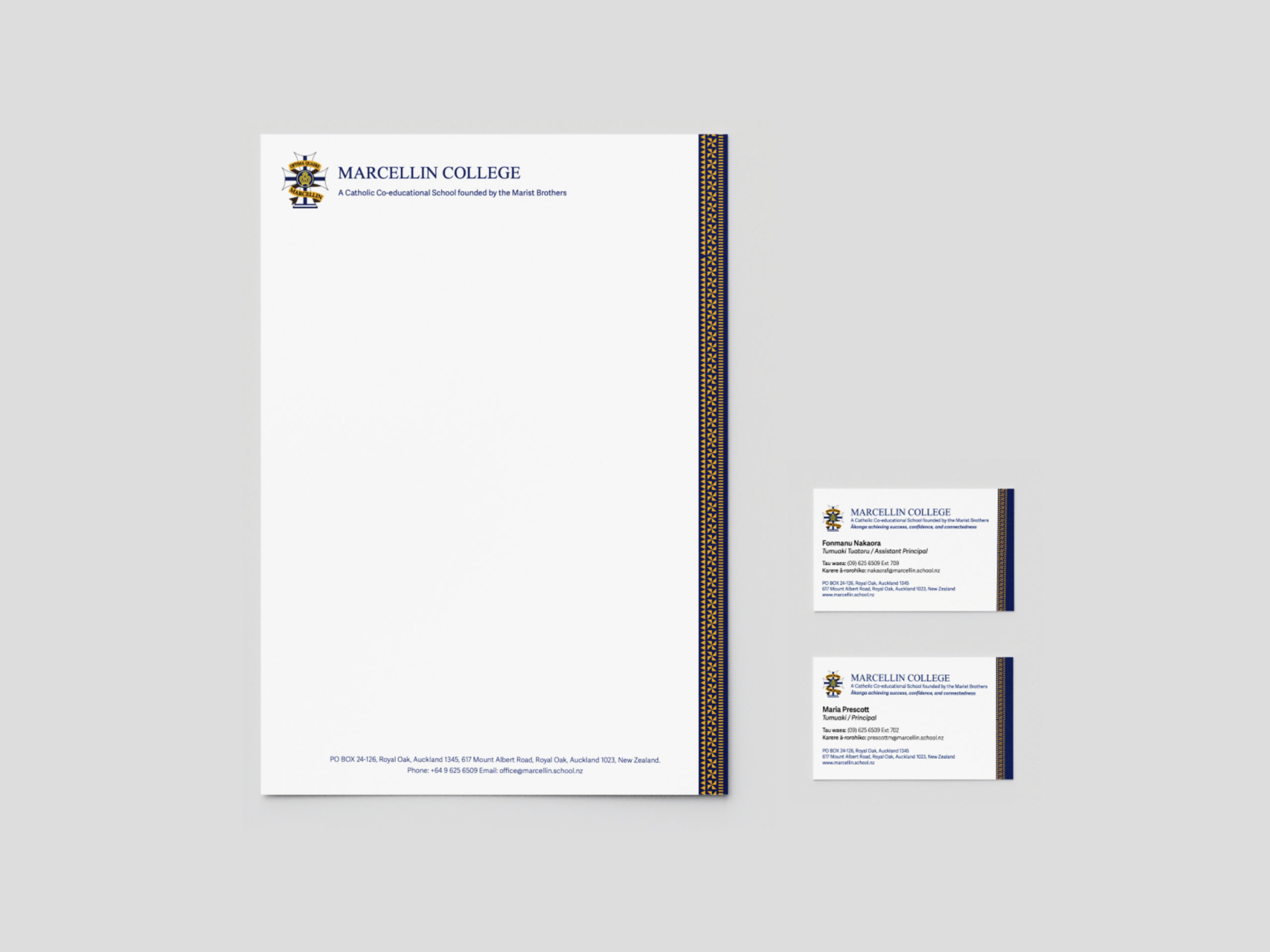 Marcellin College Letterhead & Business Cards Stationery 2023
