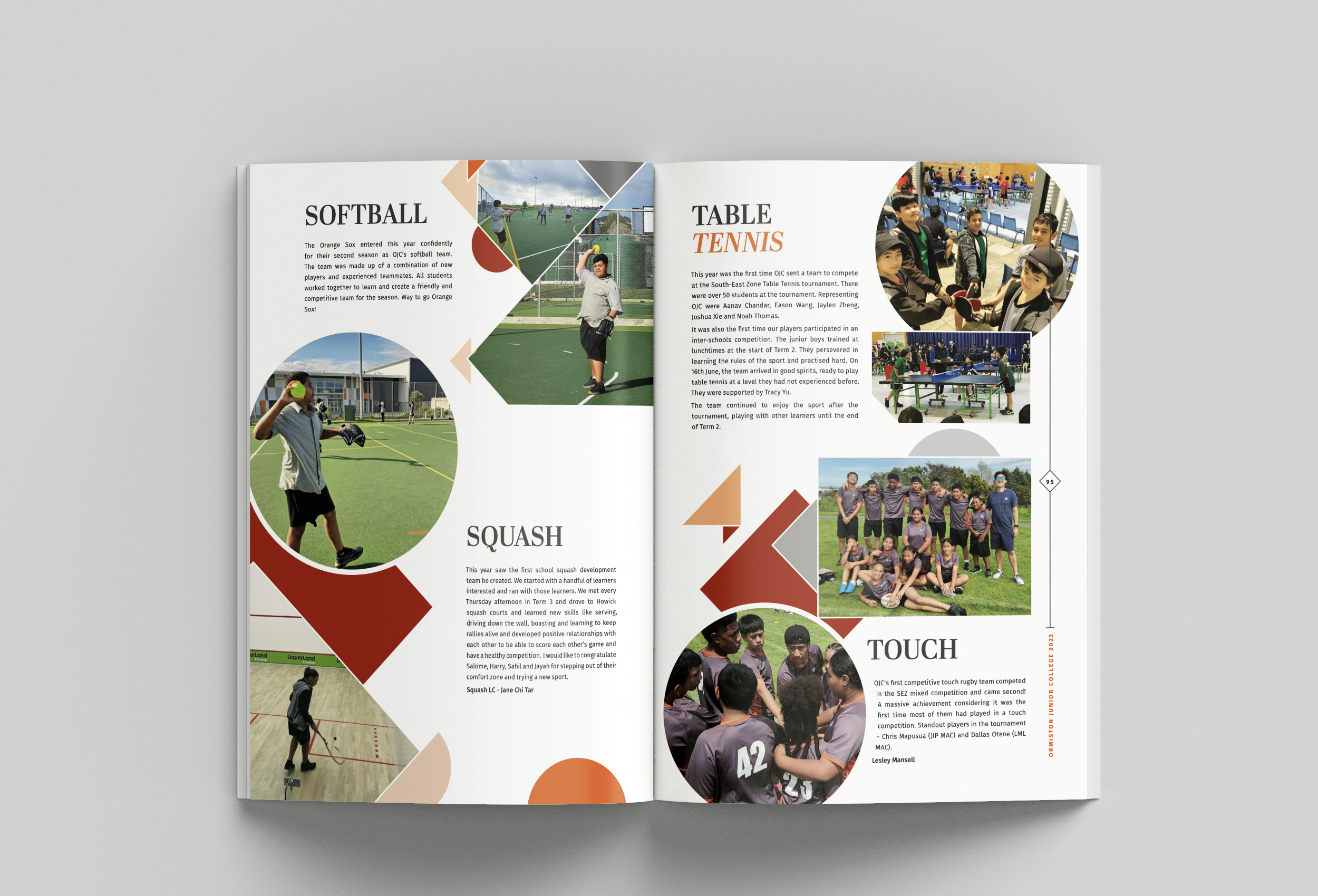 Geometric yearbook layout 2023